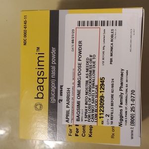 Baqsimi Glucagon Nasal Powder Spray NEW in Box 2 pack exp 3/2025